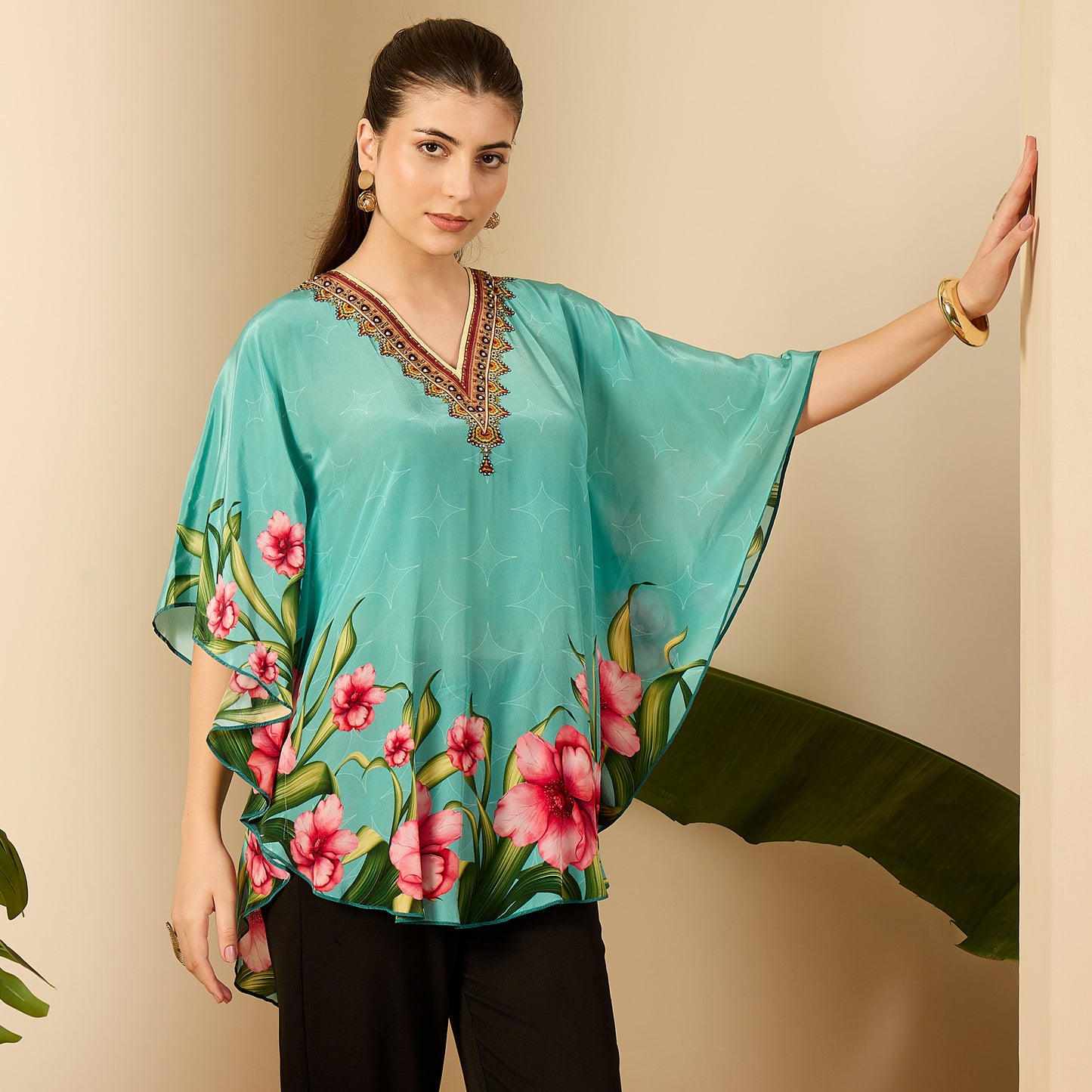 Sky Blue Floral Printed Tunic