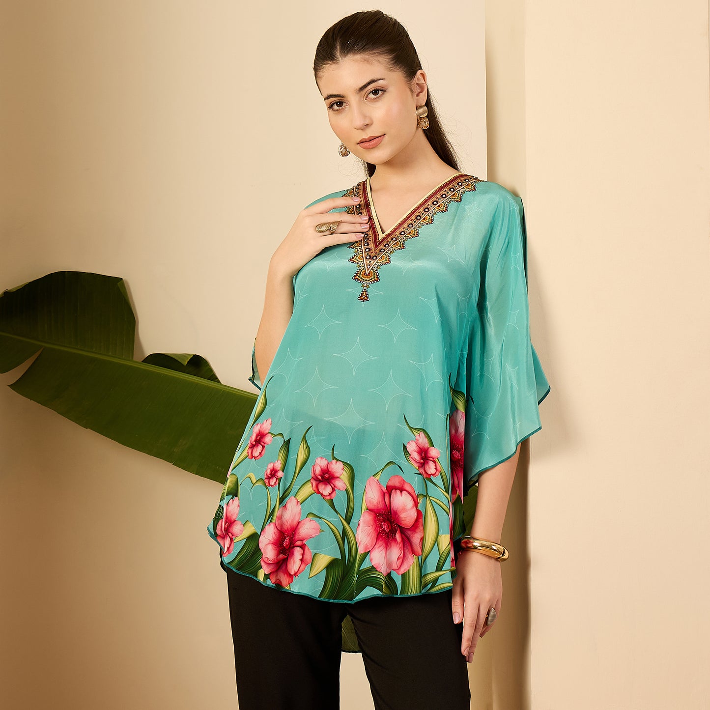 Sky Blue Floral Printed Tunic