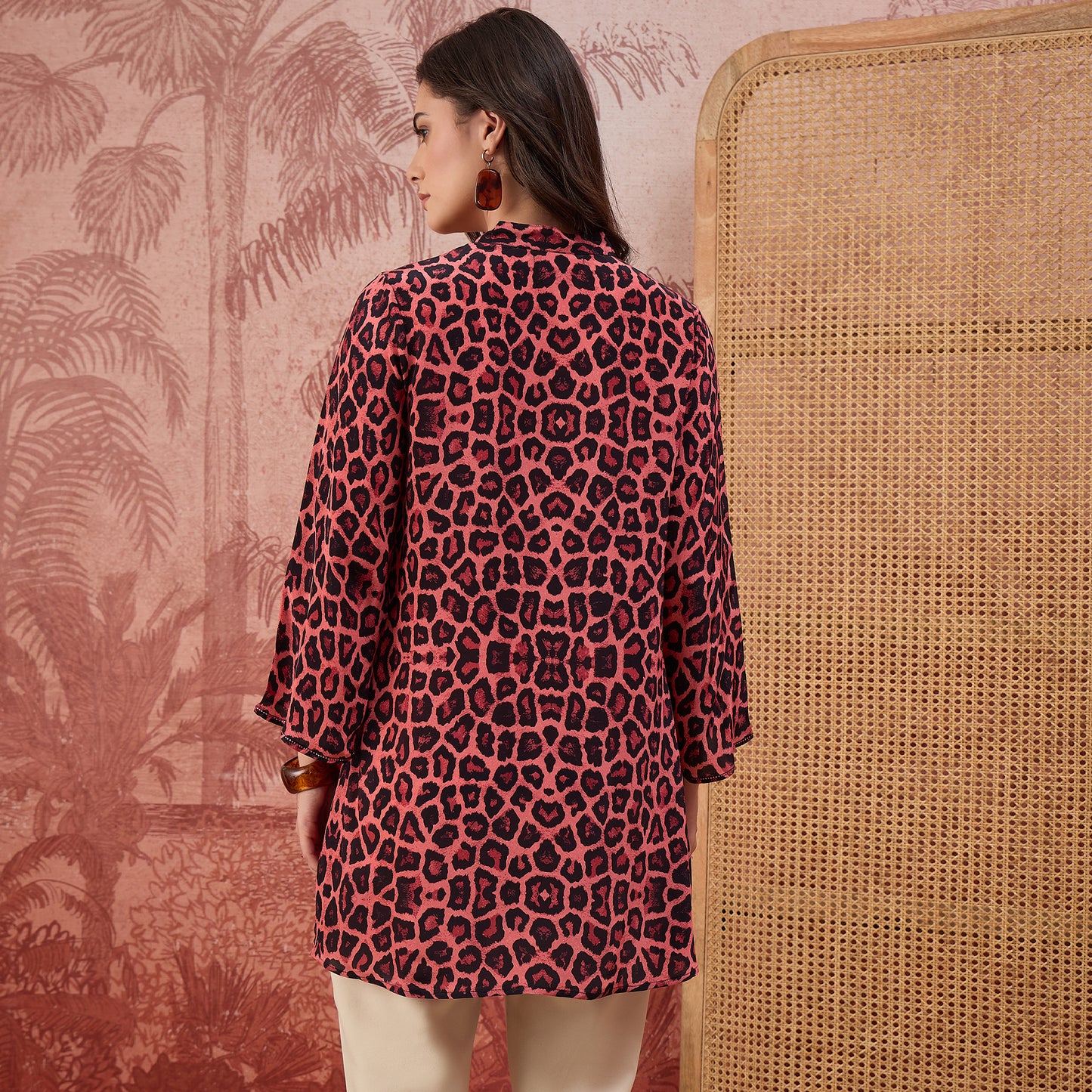 Pink Baroque Animal Print Tunic