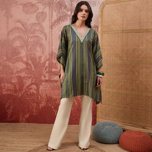 Green and Yellow Striped Tunic