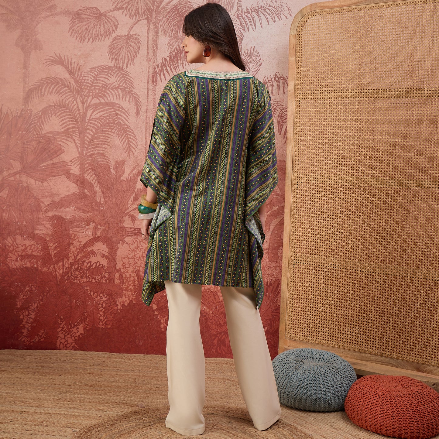 Green and Yellow Striped Tunic