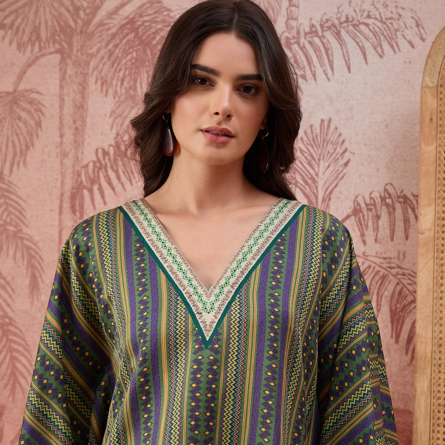 Green and Yellow Striped Tunic