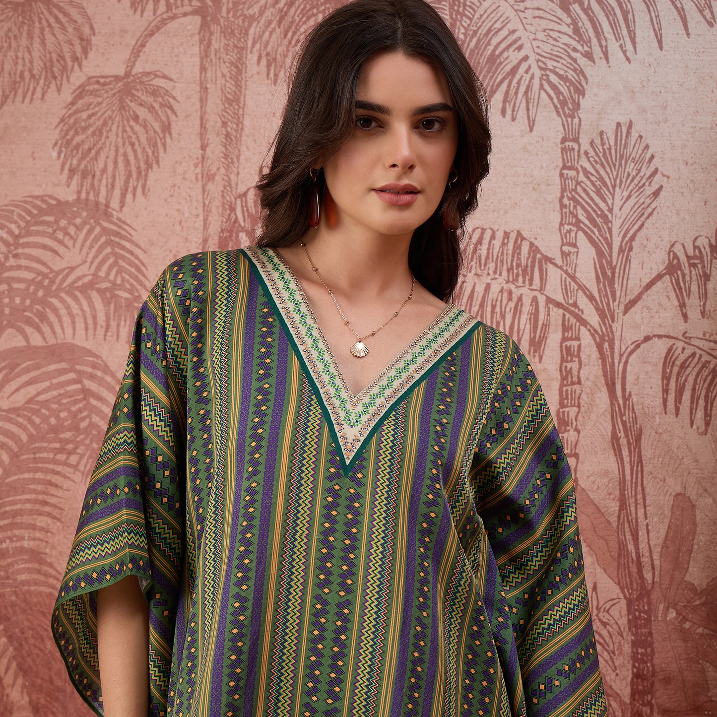 Green and Yellow Striped Tunic