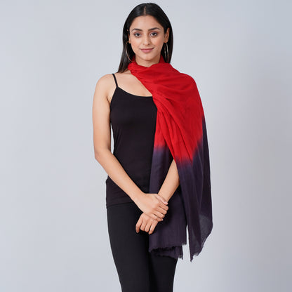 Red and Grey Colour Block Scarf