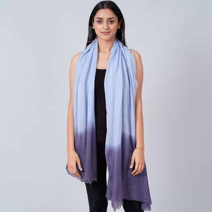 Sky Blue and Dark Blue Colour Block Scarf