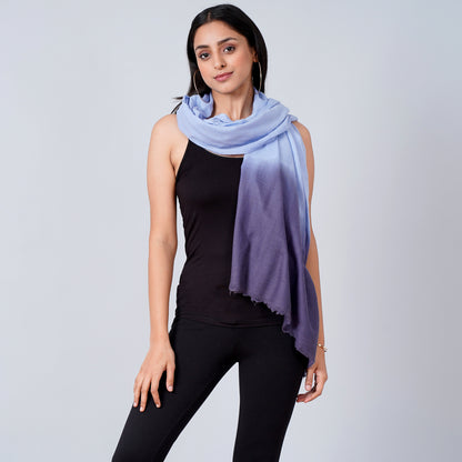 Sky Blue and Dark Blue Colour Block Scarf