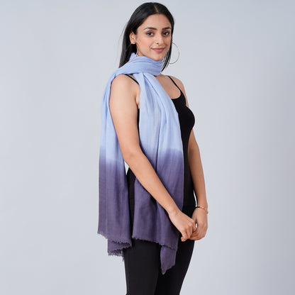 Sky Blue and Dark Blue Colour Block Scarf