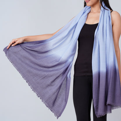 Sky Blue and Dark Blue Colour Block Scarf