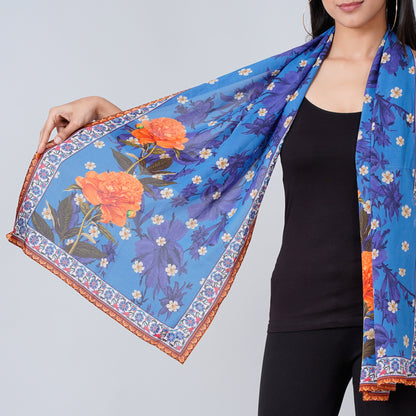 Blue Floral Stole