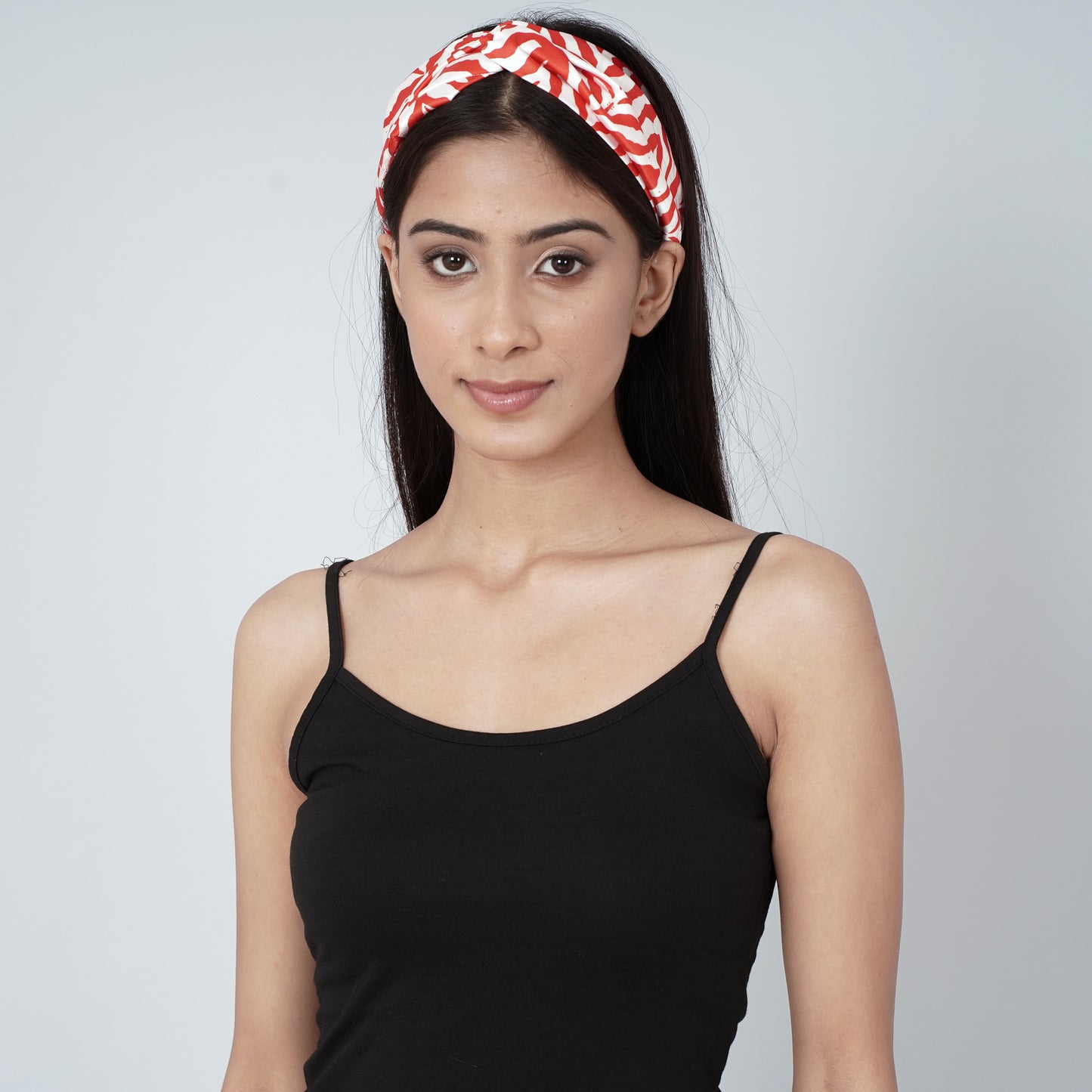 White and Red Zebra Print Headband
