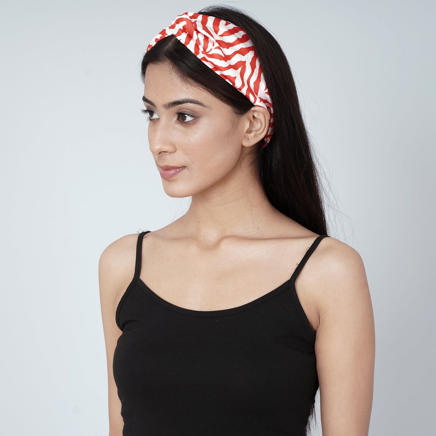 White and Red Zebra Print Headband