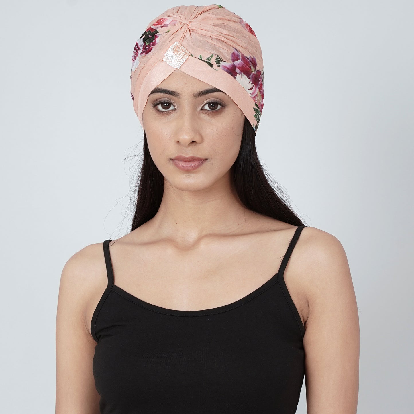 Pink Floral Print Turban
