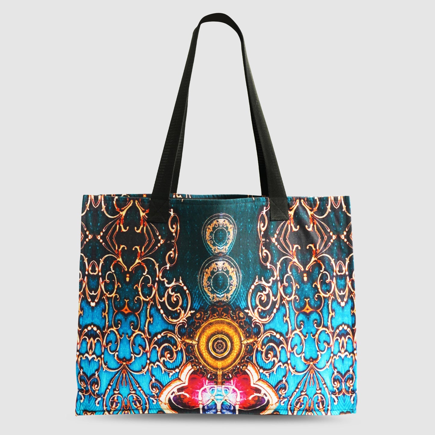 Black and Blue Tribal Print Tote Bag