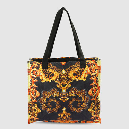 Black and Yellow Tribal Print Tote Bag