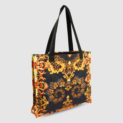 Black and Yellow Tribal Print Tote Bag