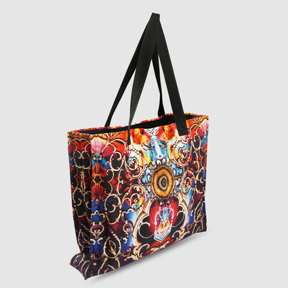 Blue and Magenta Tribal Print Tote Bag