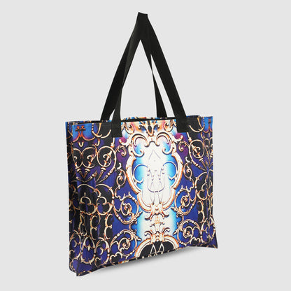 Blue and Purple Tribal Print Tote Bag