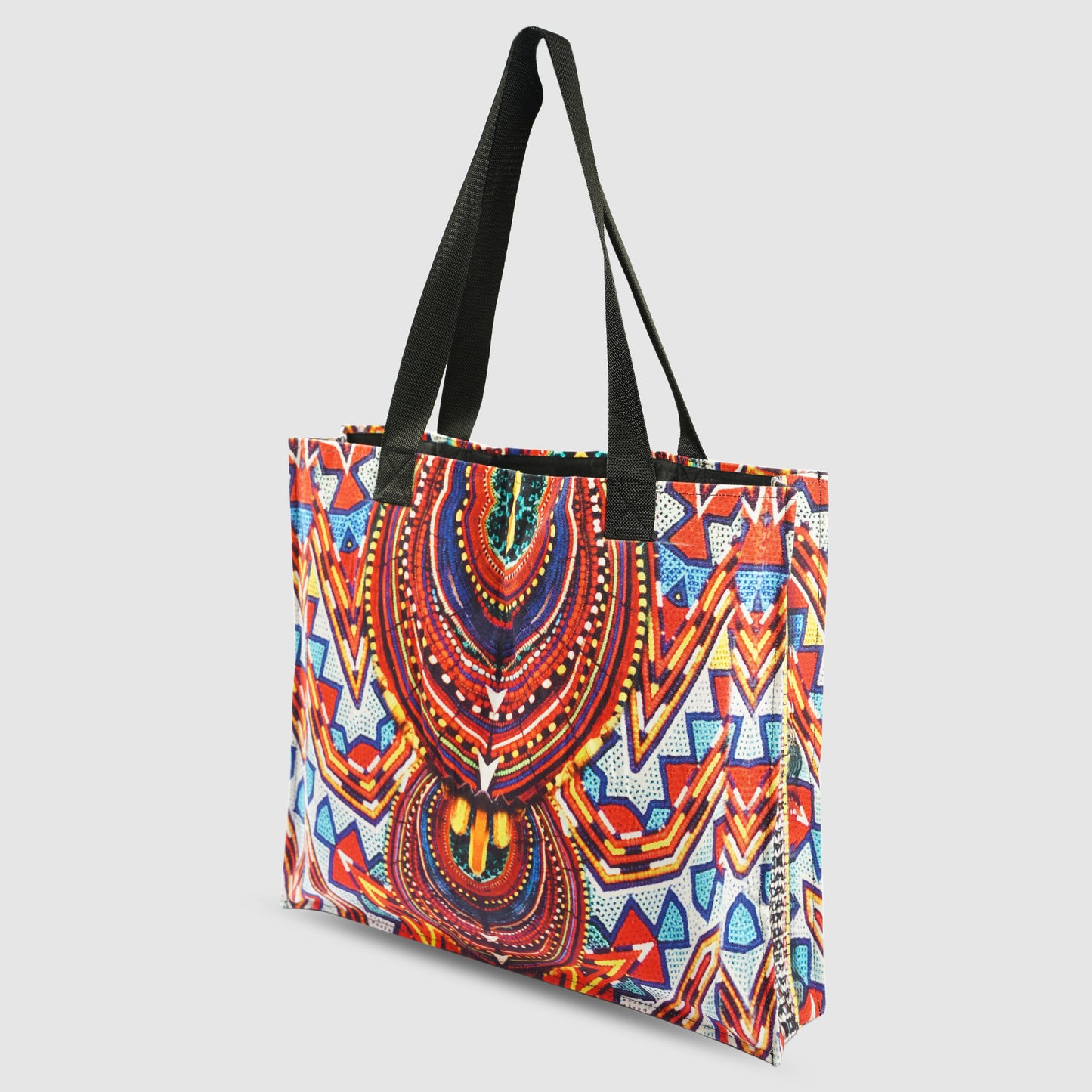 Blue and Red Tribal Print Tote Bag