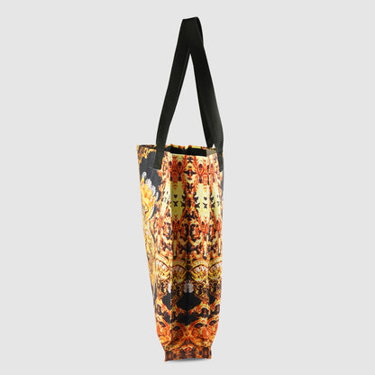 Black and Mustard Yellow Tribal Print Tote Bag