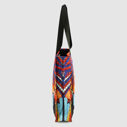 Navy Blue and Orange Tribal Print Tote Bag
