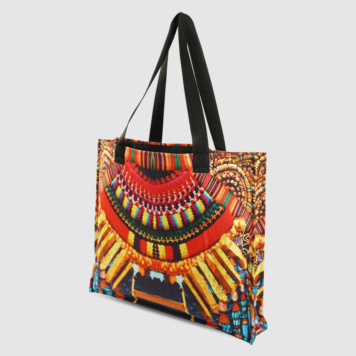 Yellow and Red Tribal Print Tote Bag