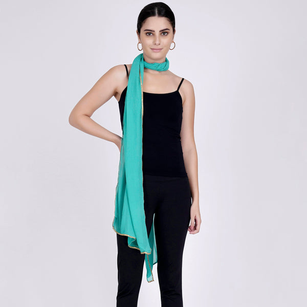 Cyan Dupatta for Women – Viscose Georgette | First Resort by Ramola Bachchan