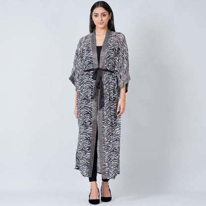 Black and White Zebra Print Cover-Up