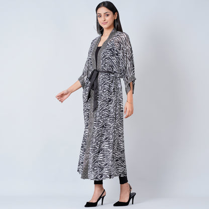 Black and White Zebra Print Cover-Up