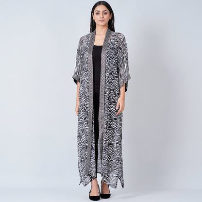 Black and White Zebra Print Cover-Up