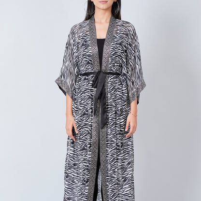 Black and White Zebra Print Cover-Up