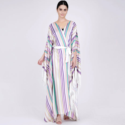 Multicoloured Full Length Cover-Up