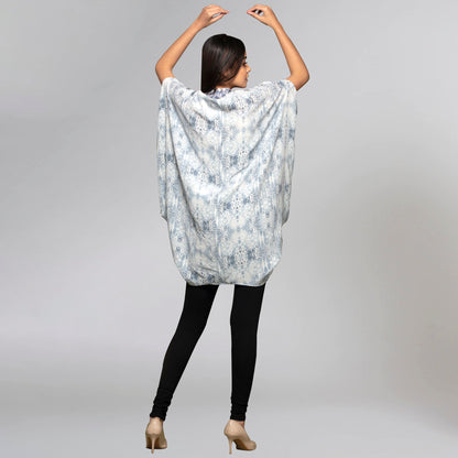Purple Animal Print Silk Cape