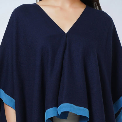 Dark Blue Short Cashmere Cape
