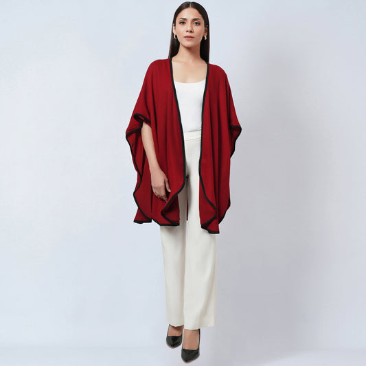 Maroon Cashmere Cape