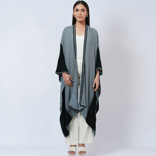 Grey and Black Ombre Cashmere Cape