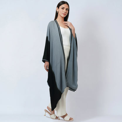 Grey and Black Ombre Cashmere Cape