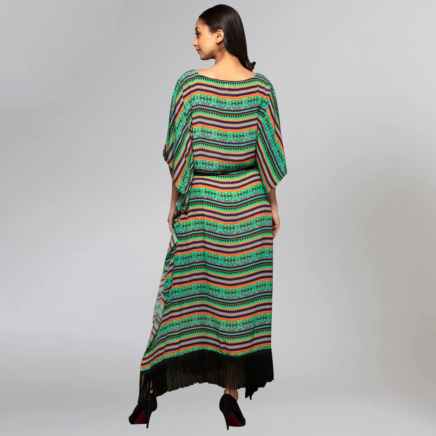 Green Aztec Poncho Dress