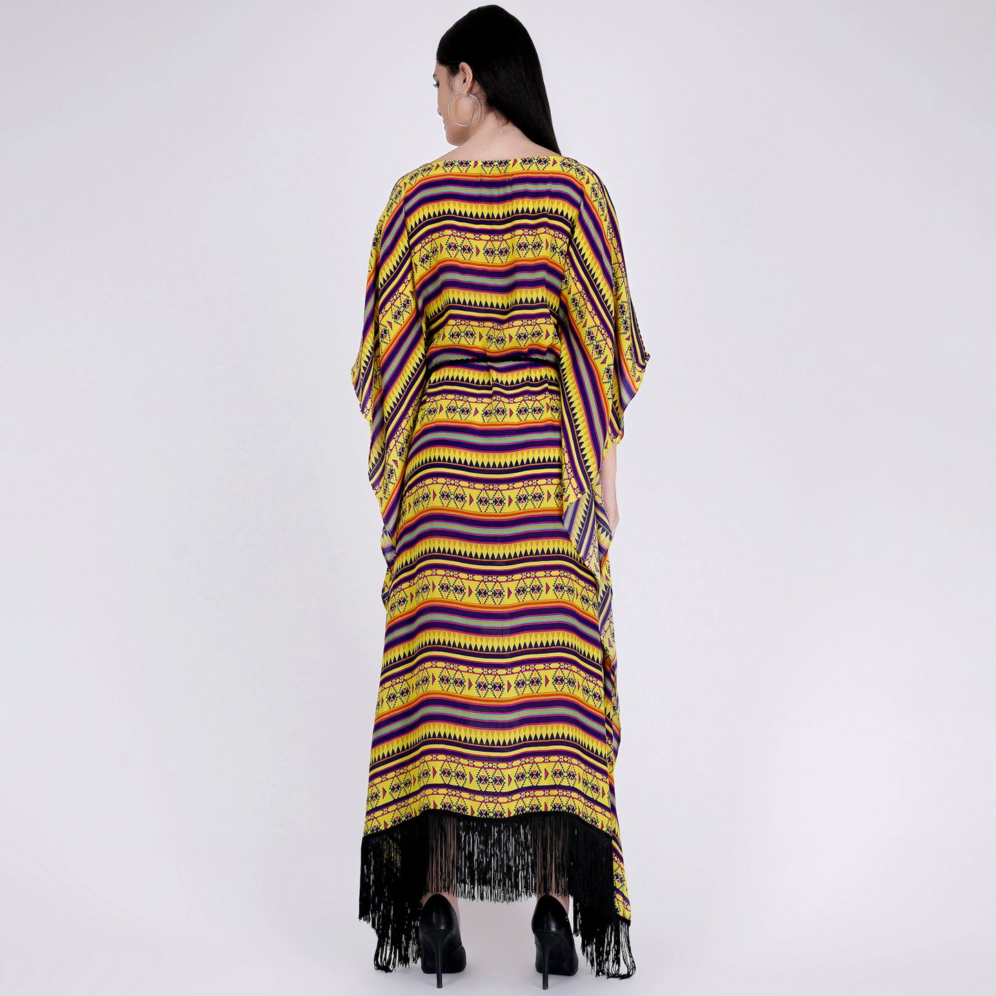 Yellow Aztec Poncho Dress