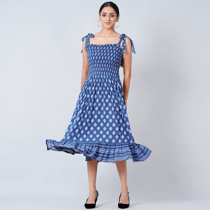 Blue Maxi Smocked Sundress