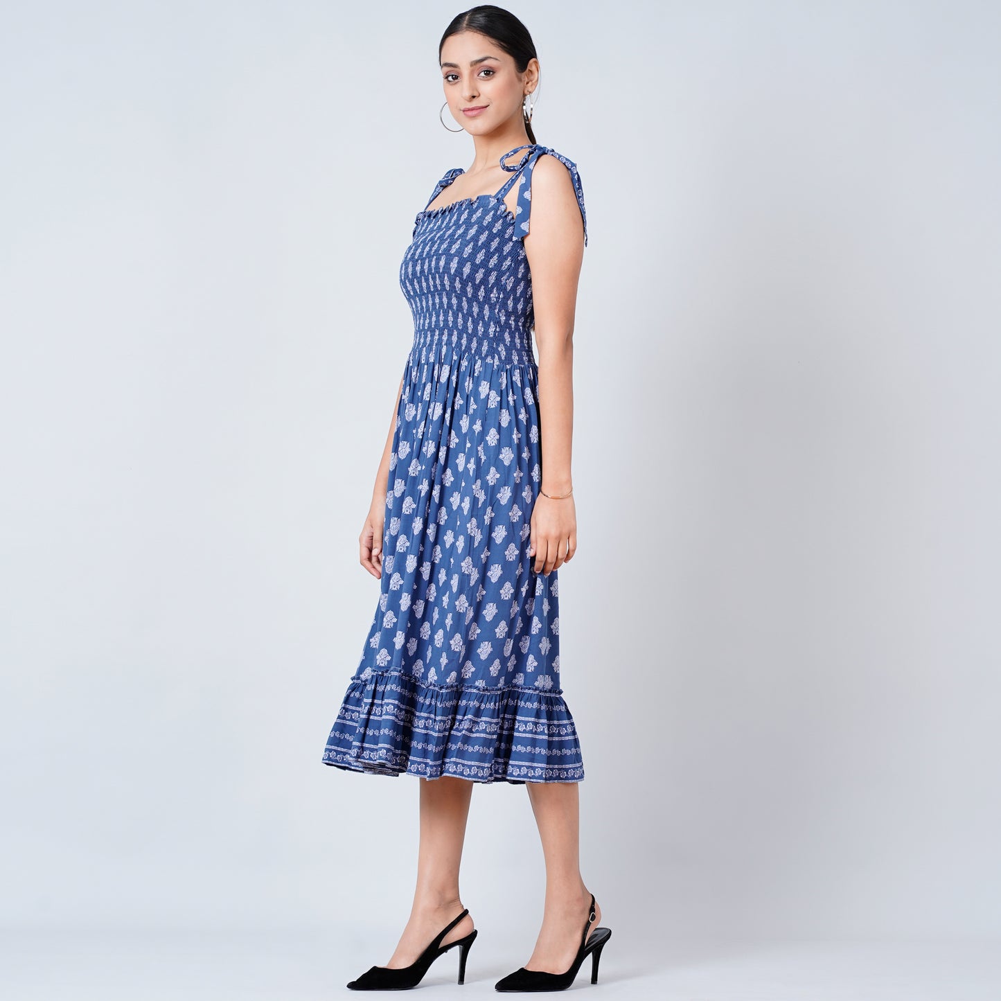 Blue Maxi Smocked Sundress