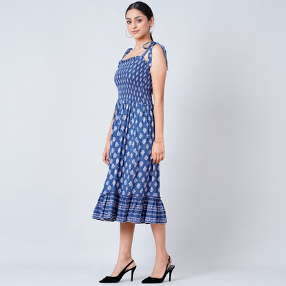 Blue Maxi Smocked Sundress