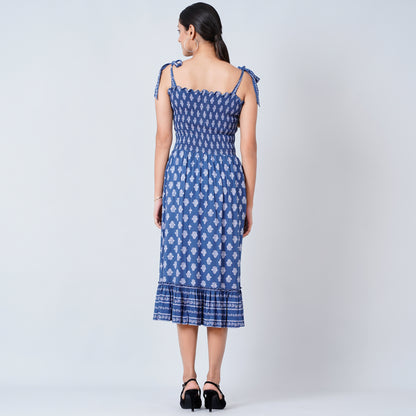 Blue Maxi Smocked Sundress