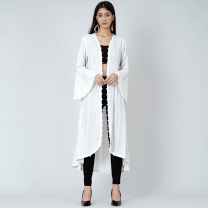 Grey Embellished Coat Dress