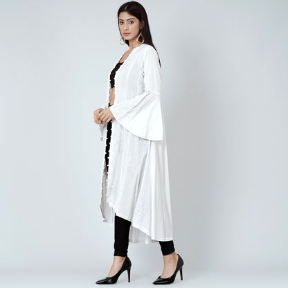 Grey Embellished Coat Dress