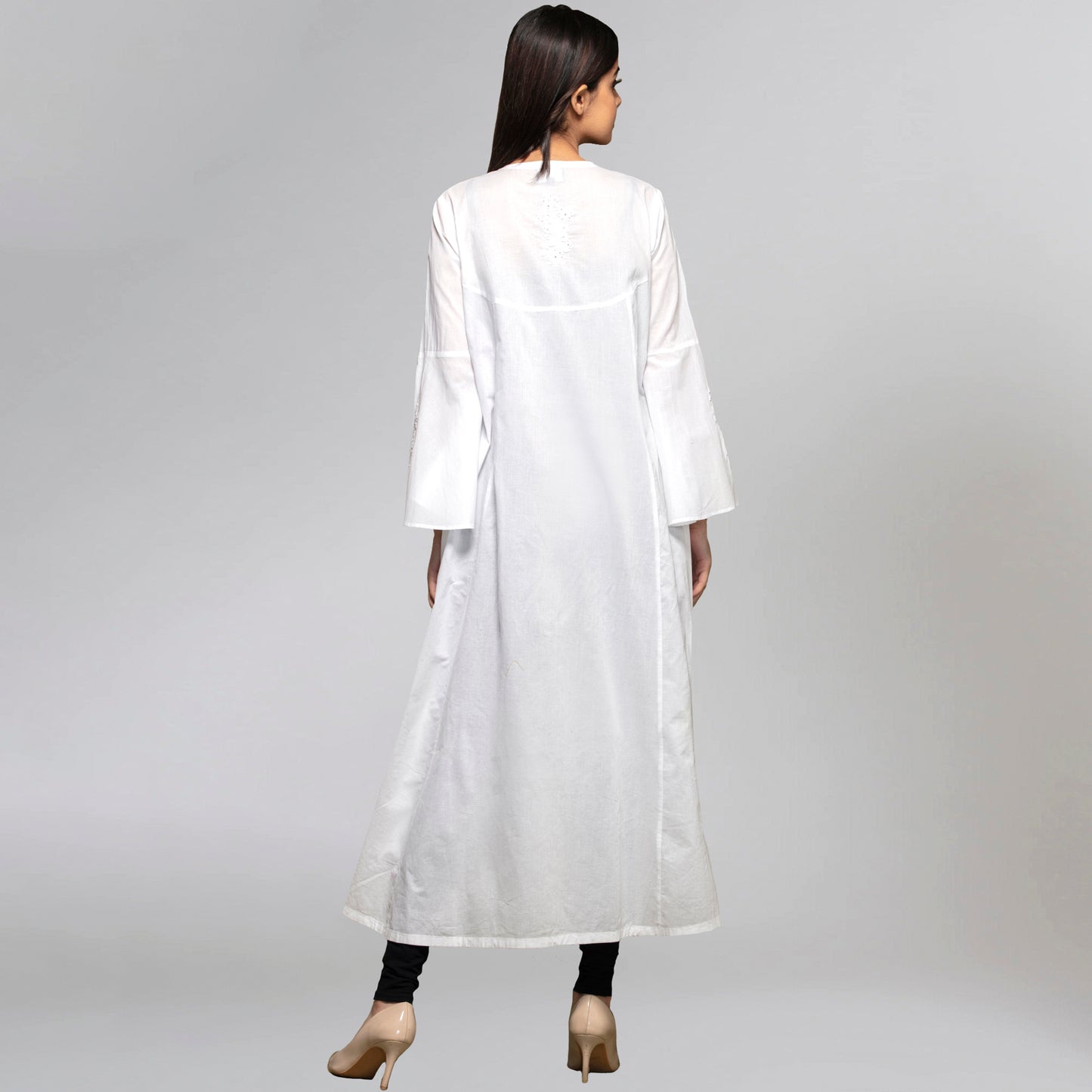 White Embellished Coat Dress