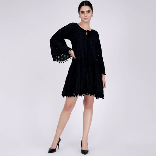 Black Eyelet Dress