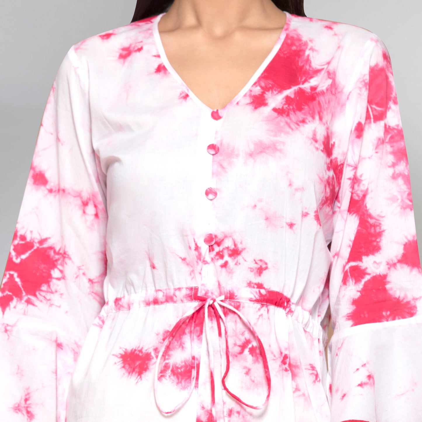 Light Pink Tie-Dye Frill Dress