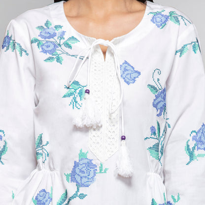 Blue Cross Stitch Dress