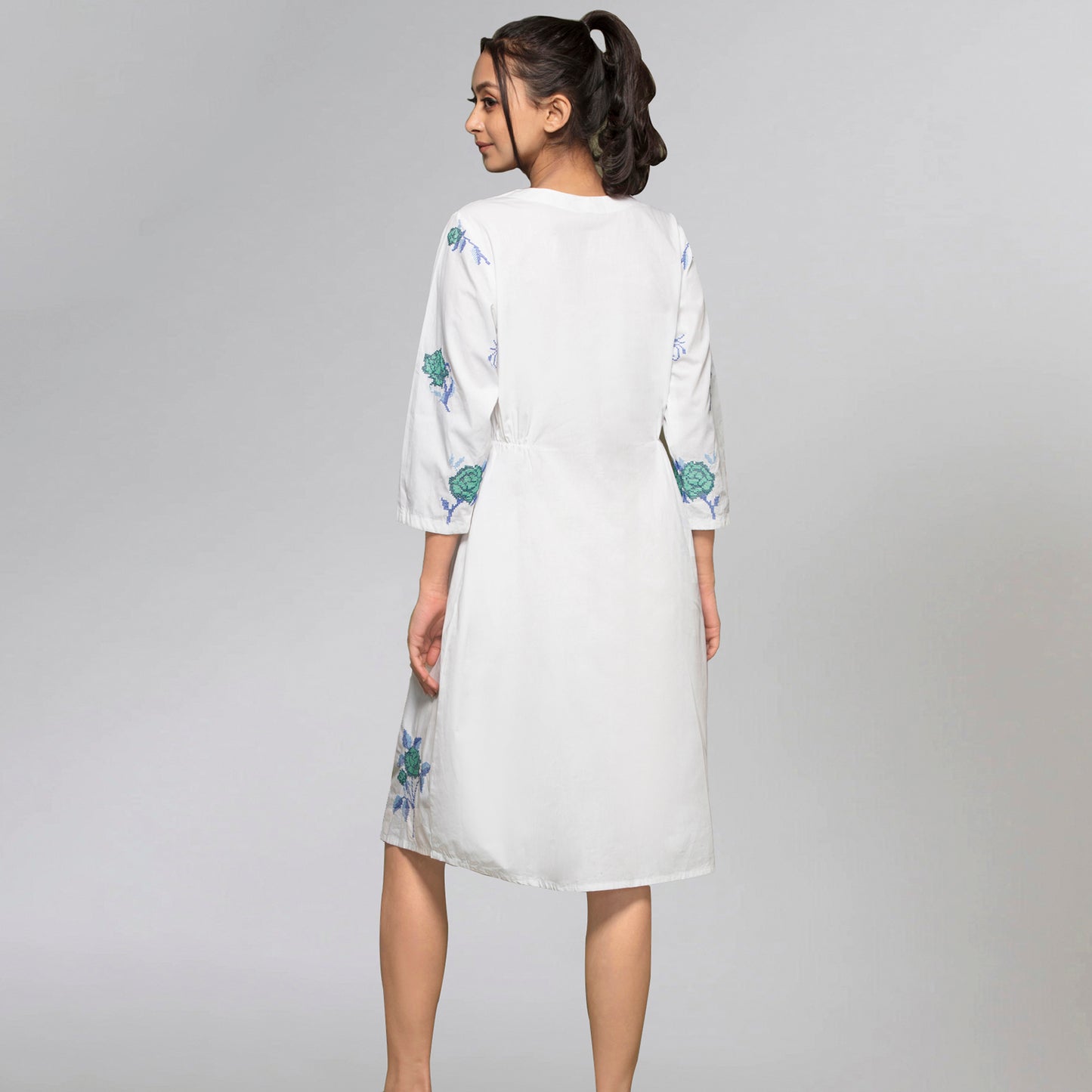 Green Cross Stitch Dress