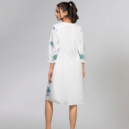 Green Cross Stitch Dress